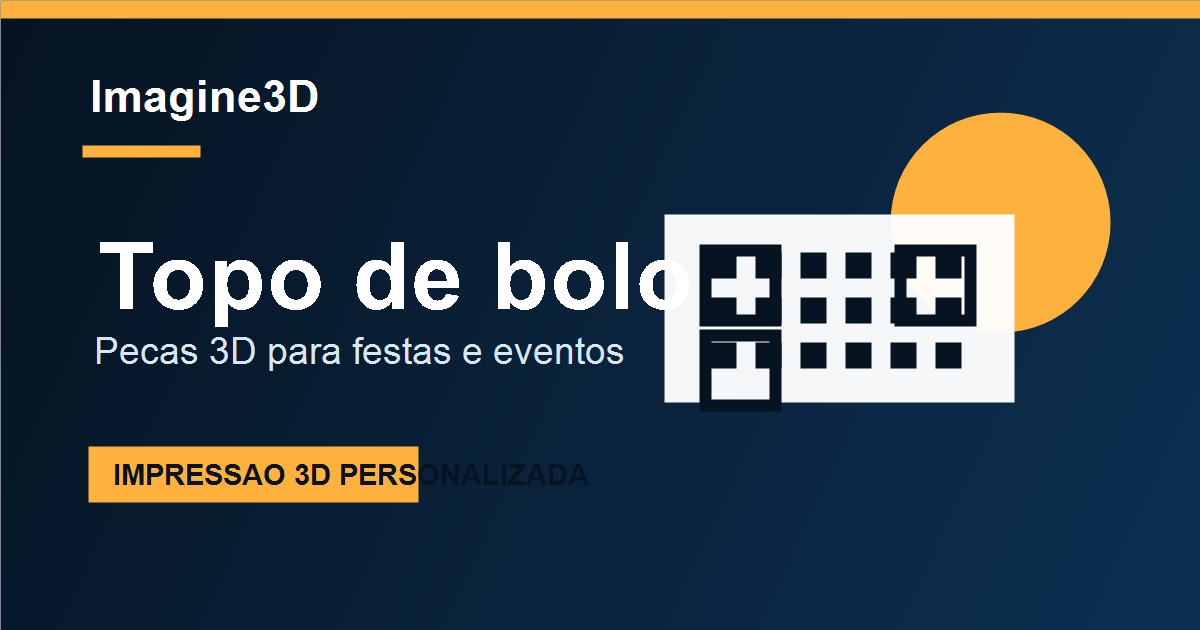 Topo de bolo personalizado em 3D